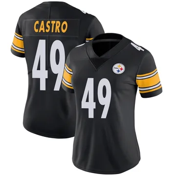 Women's Sebastian Castro Pittsburgh Steelers Limited Black Team Color Vapor Untouchable Jersey