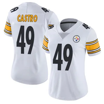 Women's Sebastian Castro Pittsburgh Steelers Limited White Vapor Untouchable Jersey