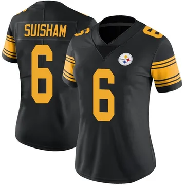 Women's Shaun Suisham Pittsburgh Steelers Limited Black Color Rush Jersey