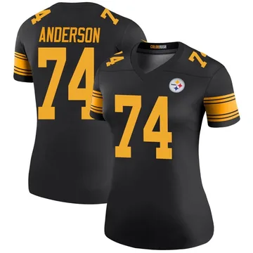 Women's Spencer Anderson Pittsburgh Steelers Legend Black Color Rush Jersey