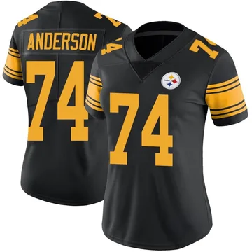 Women's Spencer Anderson Pittsburgh Steelers Limited Black Color Rush Jersey