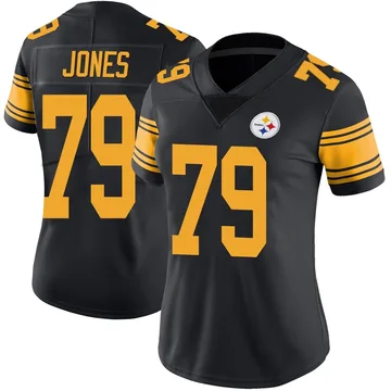 Women's Steven Jones Pittsburgh Steelers Limited Black Color Rush Jersey