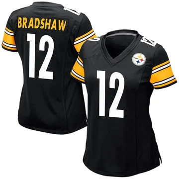 Women's Terry Bradshaw Pittsburgh Steelers Game Black Team Color Jersey