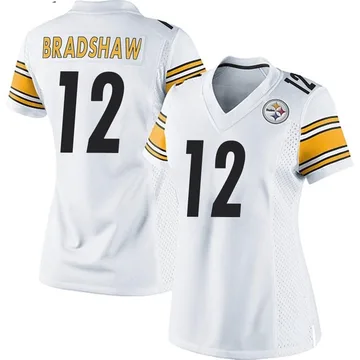 Women's Terry Bradshaw Pittsburgh Steelers Game White Jersey