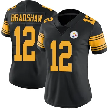 Women's Terry Bradshaw Pittsburgh Steelers Limited Black Color Rush Jersey