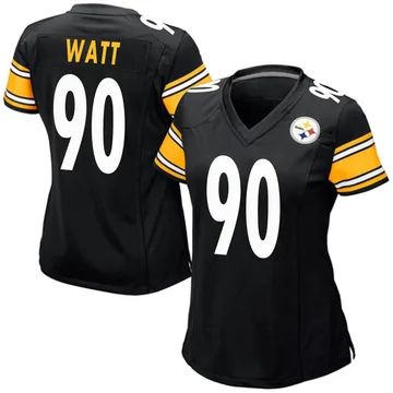Women's T.J. Watt Pittsburgh Steelers Game Black Team Color Jersey