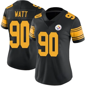 Women's T.J. Watt Pittsburgh Steelers Limited Black Color Rush Jersey