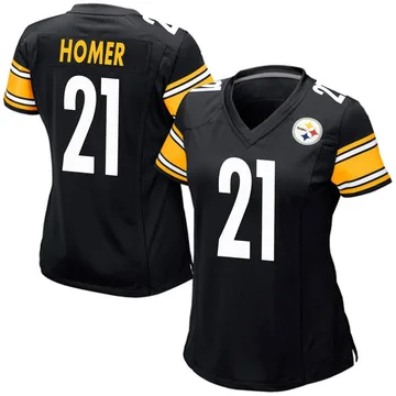 Women's Travis Homer Pittsburgh Steelers Game Black Team Color Jersey