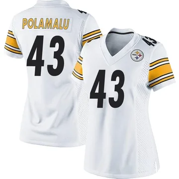 Women's Troy Polamalu Pittsburgh Steelers Game White Jersey