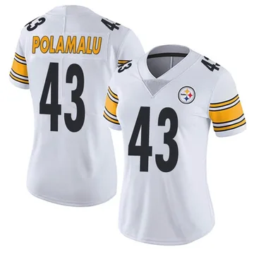Women's Troy Polamalu Pittsburgh Steelers Limited White Vapor Untouchable Jersey