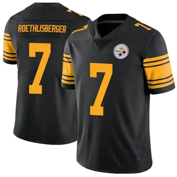 Youth Ben Roethlisberger Pittsburgh Steelers Limited Black Color Rush Jersey