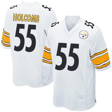 Youth Cole Holcomb Pittsburgh Steelers Game White Jersey