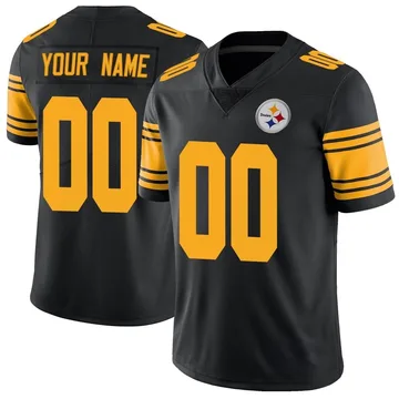 Youth Custom Pittsburgh Steelers Limited Black Color Rush Jersey