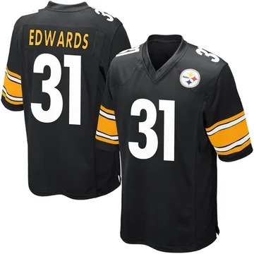Youth Daijun Edwards Pittsburgh Steelers Game Black Team Color Jersey