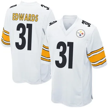 Youth Daijun Edwards Pittsburgh Steelers Game White Jersey