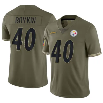 Youth Devan Boykin Pittsburgh Steelers Limited Olive 2022 Salute To Service Jersey