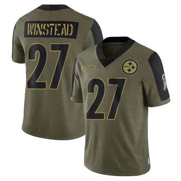Youth Isaiah Winstead Pittsburgh Steelers Limited Olive 2021 Salute To Service Jersey