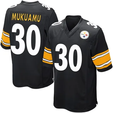 Youth Israel Mukuamu Pittsburgh Steelers Game Black Team Color Jersey