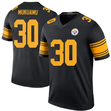 Youth Israel Mukuamu Pittsburgh Steelers Legend Black Color Rush Jersey