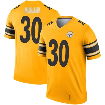 Youth Israel Mukuamu Pittsburgh Steelers Legend Gold Inverted Jersey