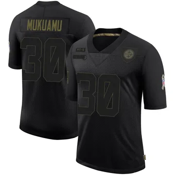 Youth Israel Mukuamu Pittsburgh Steelers Limited Black 2020 Salute To Service Jersey