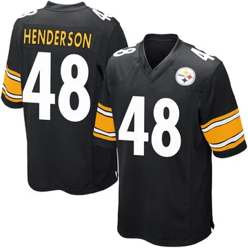 Youth Jack Henderson Pittsburgh Steelers Game Black Team Color Jersey