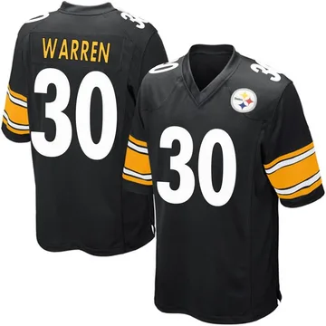 Youth Jaylen Warren Pittsburgh Steelers Game Black Team Color Jersey