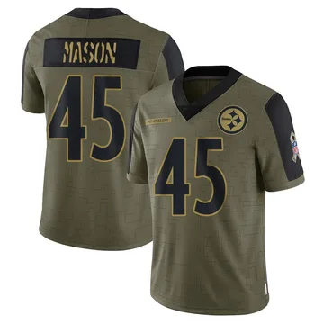 Youth Lance Mason Pittsburgh Steelers Limited Olive 2021 Salute To Service Jersey