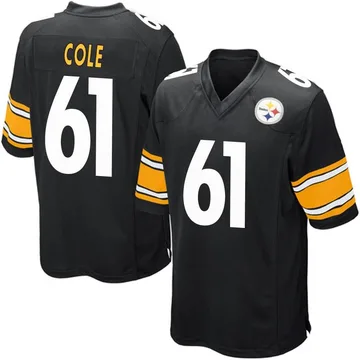 Youth Mason Cole Pittsburgh Steelers Game Black Team Color Jersey