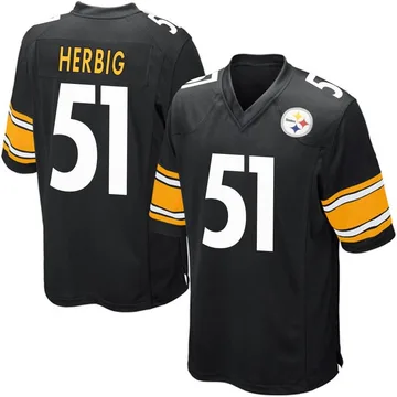 Youth Nick Herbig Pittsburgh Steelers Game Black Team Color Jersey