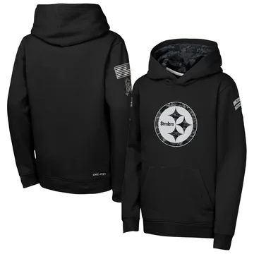 Youth Pittsburgh Steelers Black 2026 Salute to Service Club Fleece Pullover Hoodie
