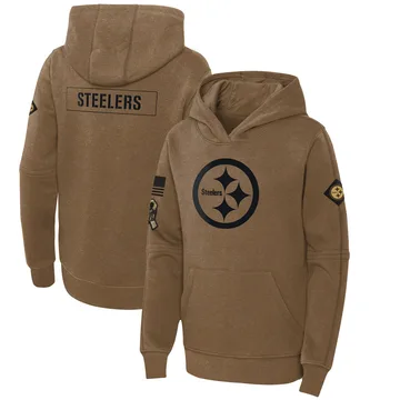 Youth Pittsburgh Steelers Brown 2023 Salute to Service Club Fleece Pullover Hoodie