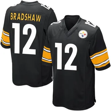 Youth Terry Bradshaw Pittsburgh Steelers Game Black Team Color Jersey