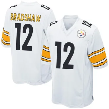 Youth Terry Bradshaw Pittsburgh Steelers Game White Jersey
