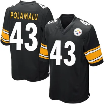 Youth Troy Polamalu Pittsburgh Steelers Game Black Team Color Jersey